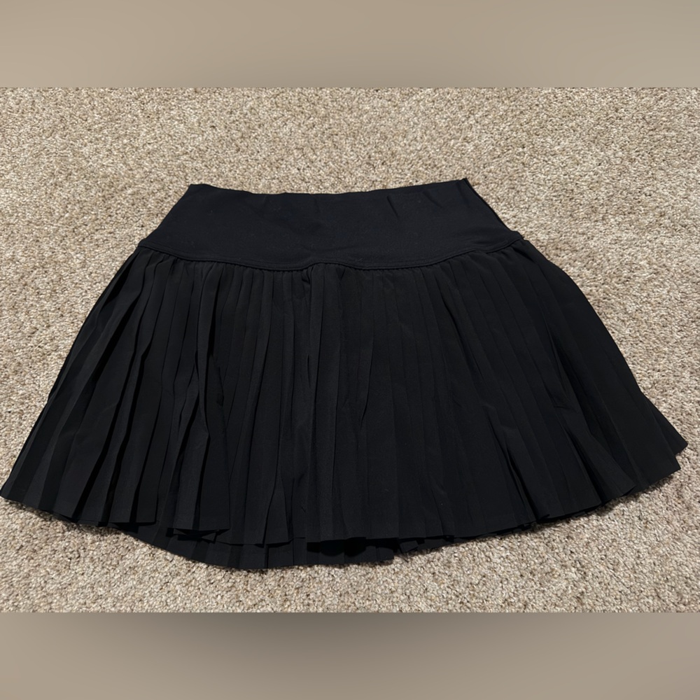 Chic Black A-Line Pleated Skirt